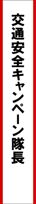 交通安全キャンペーン隊長 たすき 原稿イメージ