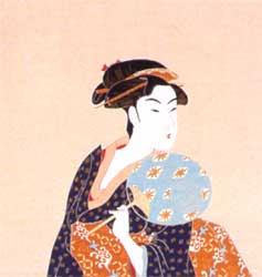 丹後ちりめん風呂敷(ふろしき)うちわ美人