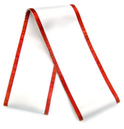 タスキ たすき 光沢 赤ライン付 アサヒ染色工芸