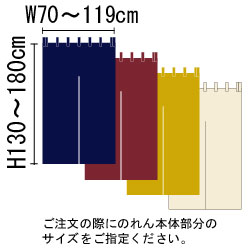 サイズぴったり暖簾(のれん)Fタイプ